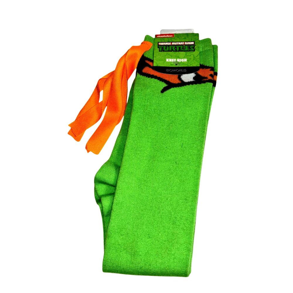 Nickelodeon Teenage Mutant Ninja Turtle Knee High Socks Michaelangelo TNMT 2016